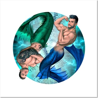 Merman couple Posters and Art